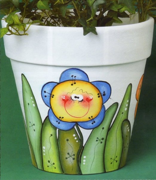 Расписные горшки для цветов