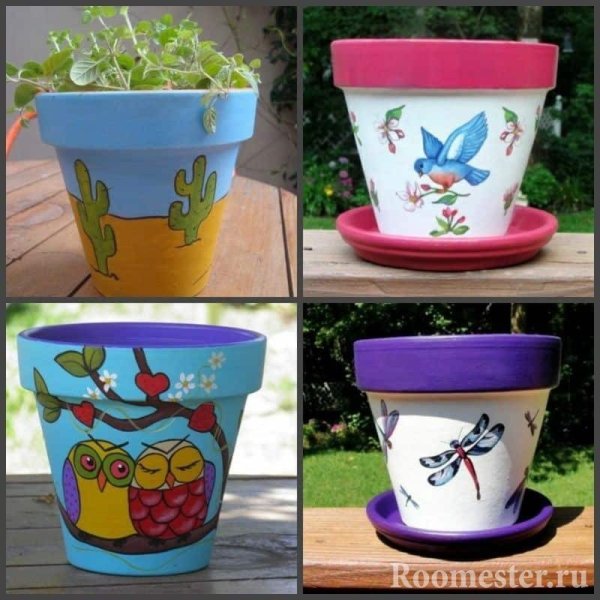 Разрисовать цветочный горшок