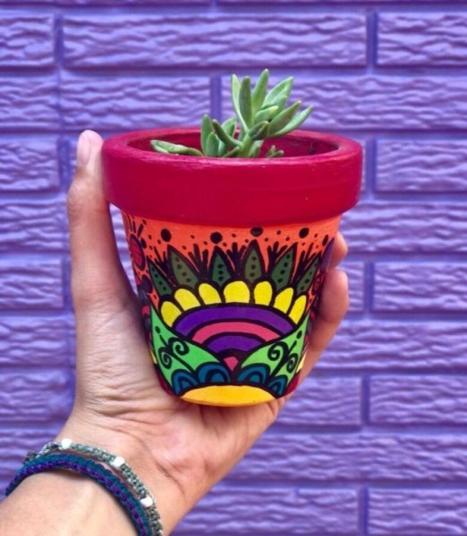Расписные горшки для цветов