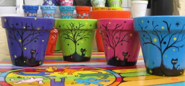 Разрисованные горшки