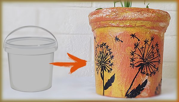 Декорирование пластикового ведра