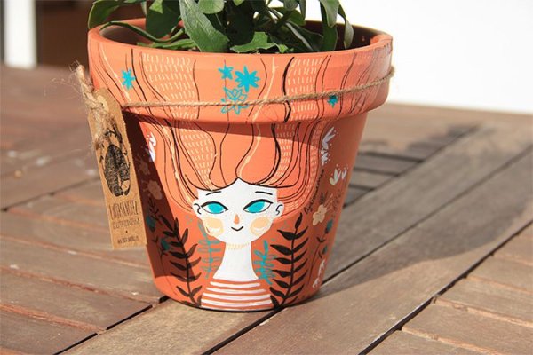Кашпо "декор №2", терракотовое