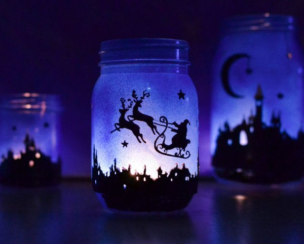 Новогодняя композиция гуашью