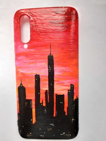Разрисовать чехол для телефона акрилом