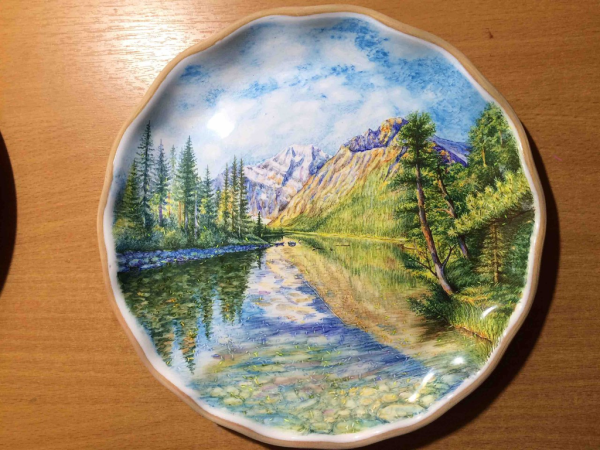 Расписные пейзаж тарелки