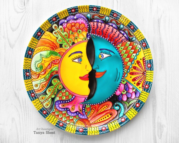 Расписать тарелку акриловыми красками