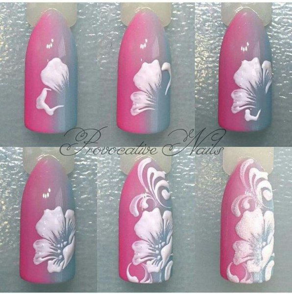 Рисование на ногтях цветы