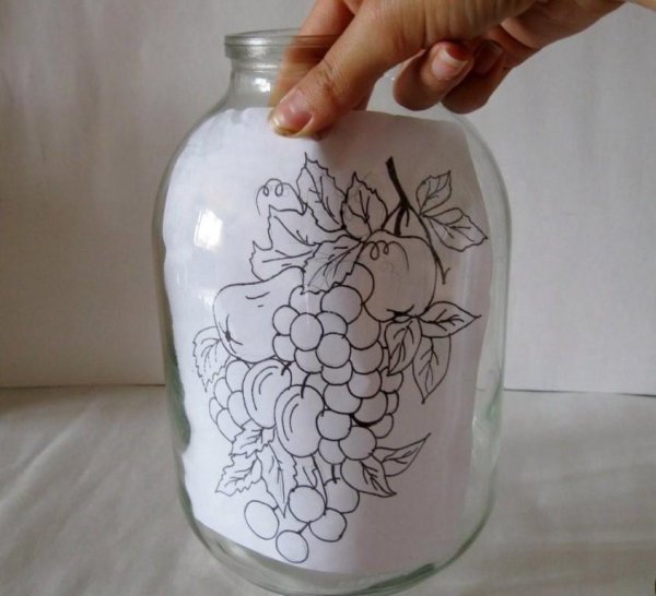 Витраж на стеклянной банке