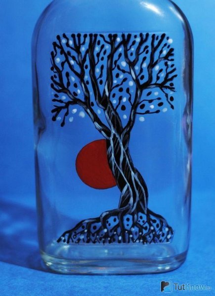 Рисование на бутылках акриловыми красками