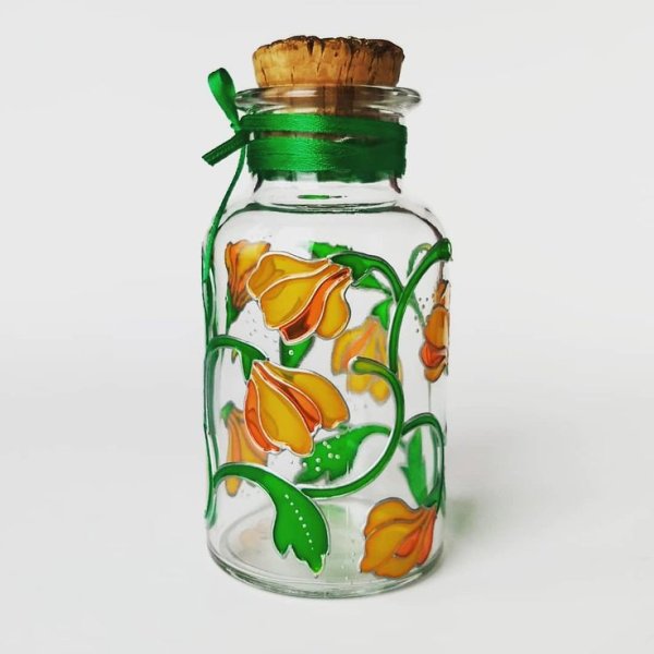 Витражная баночка