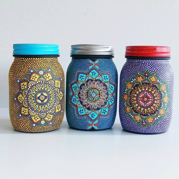 Роспись стеклянных банок