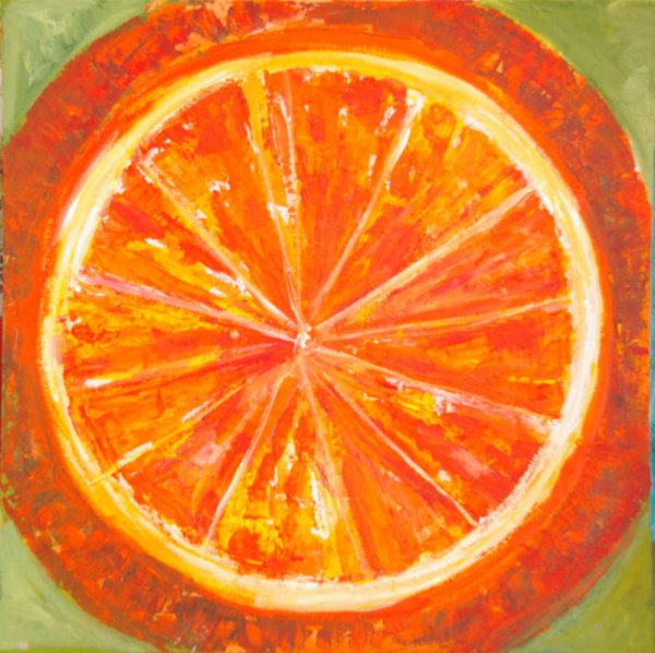 Апельсин гуашью