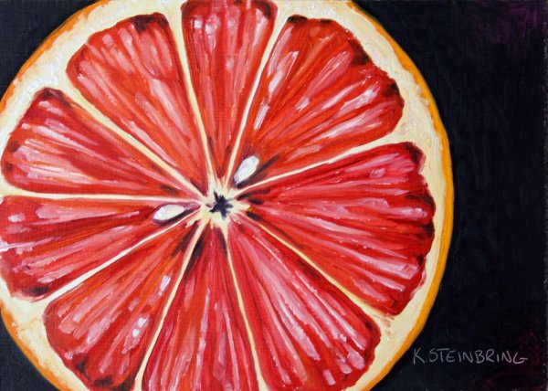 Грейпфрут гуашью