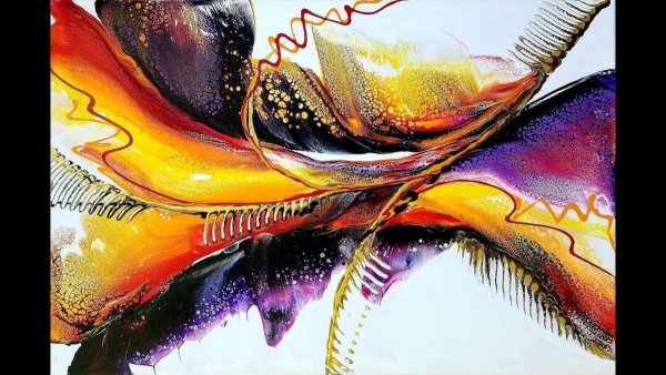 Абстрактная живопись акрилом техника