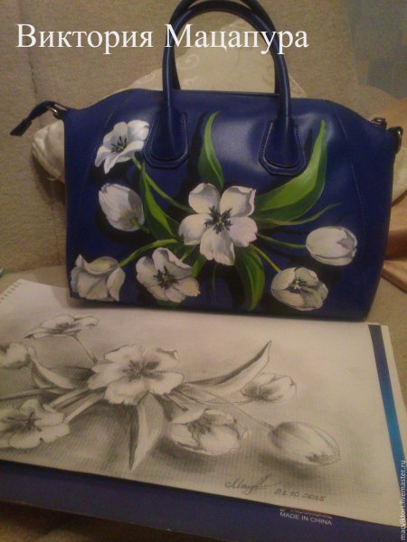Роспись сумок акриловыми красками