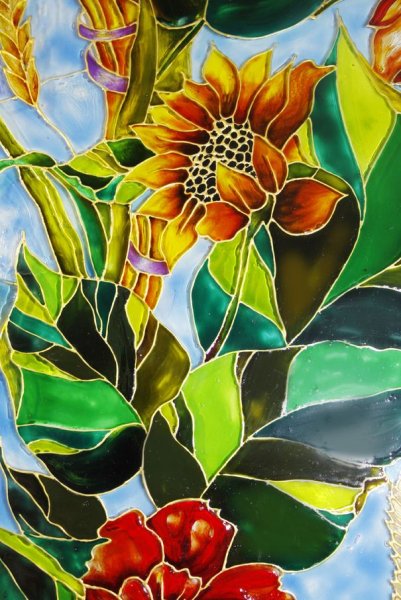 Батик витражная техника