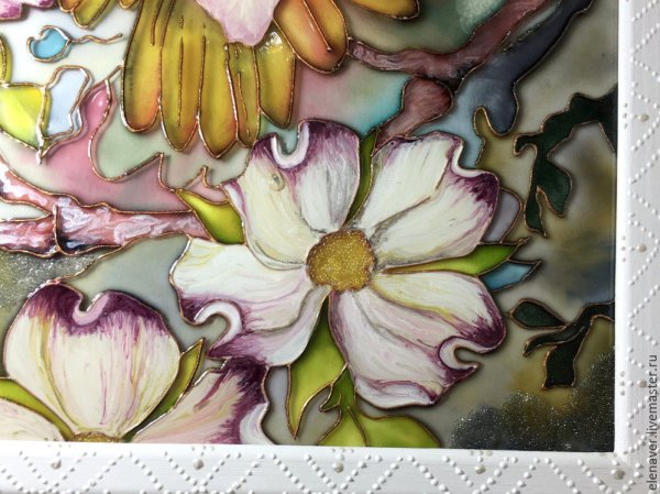 Винтажная роспись по стеклу