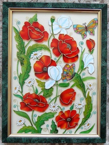 Витраж цветы