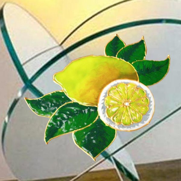 Витражная роспись лимон
