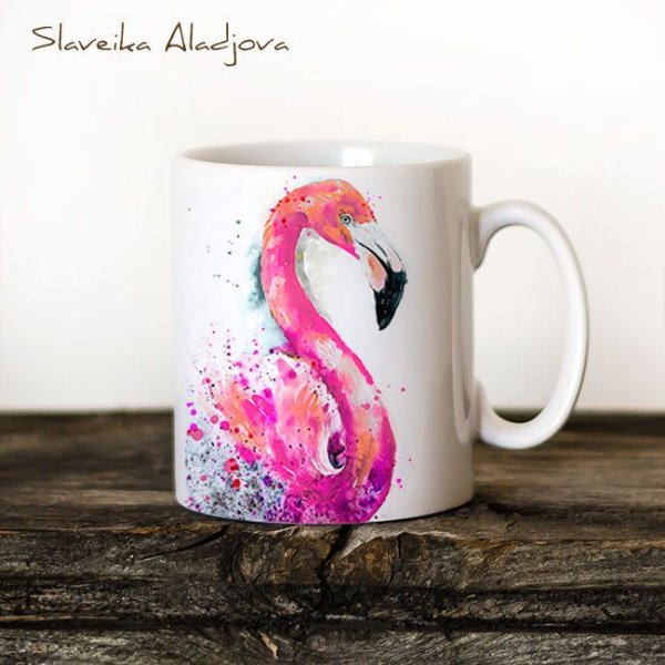 Фламинго на кружке