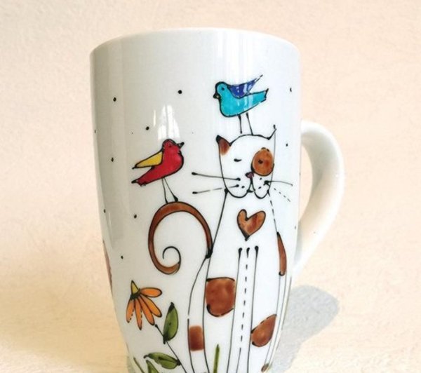 Кружка расписанная вручную