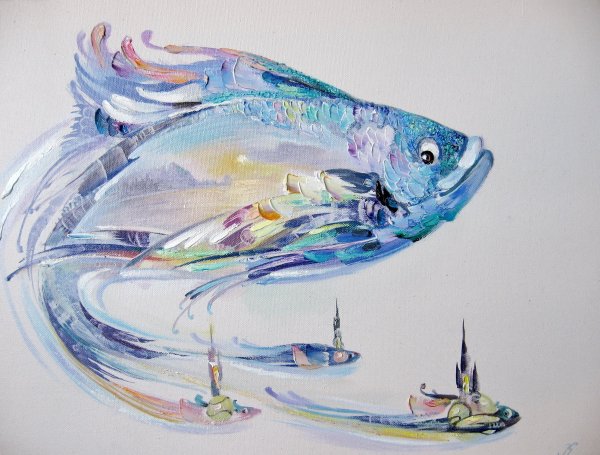 Рыбки акварель стилизованные