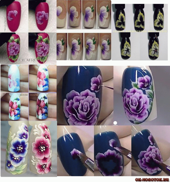 Рисование акрилом на ногтях