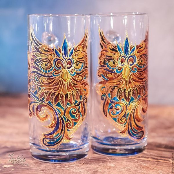 Роспись по стеклу акриловыми красками