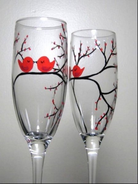 Роспись стаканов акриловыми красками