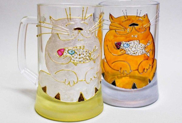 Роспись кружки витражными красками