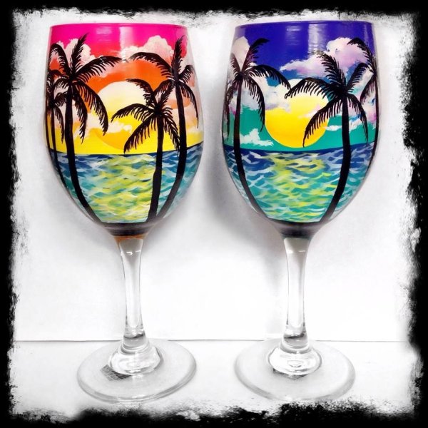 Роспись стаканов акриловыми красками