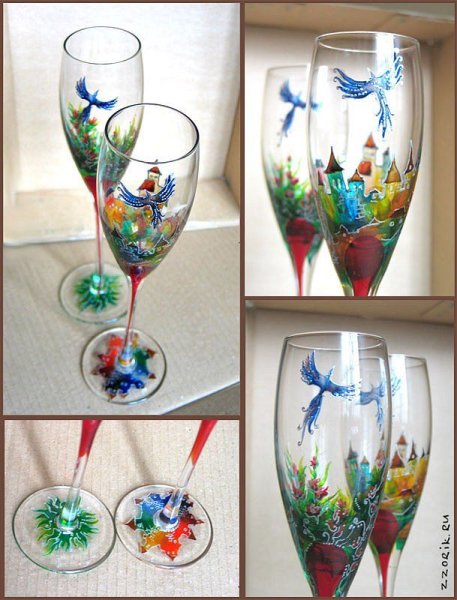 Новогодний бокал витраж