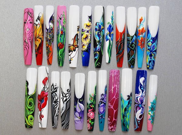 Дизайн ногтей акриловыми красками