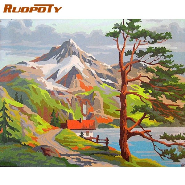 Декоративный пейзаж гуашью