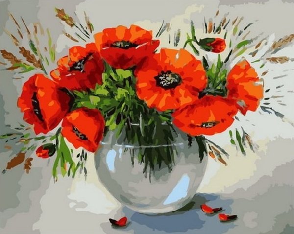 Букет маков в вазе