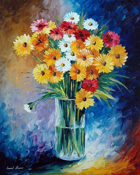 Цветы в вазе акрилом