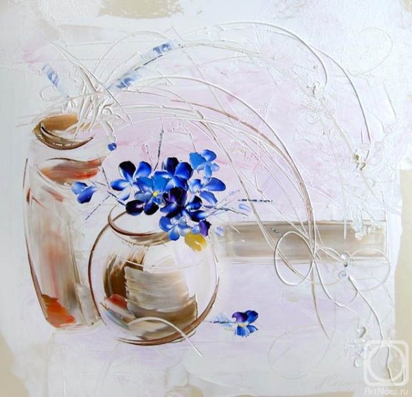 Цветы в вазе акрилом