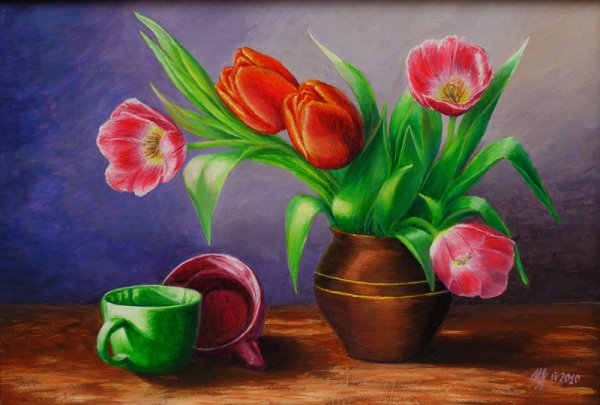 Цветы гуашью мастер класс