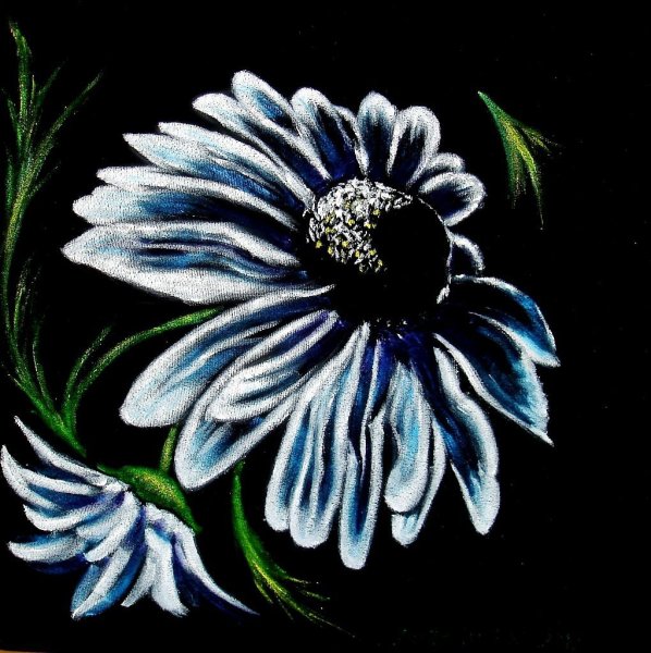 Рисование пастелью на черном фоне