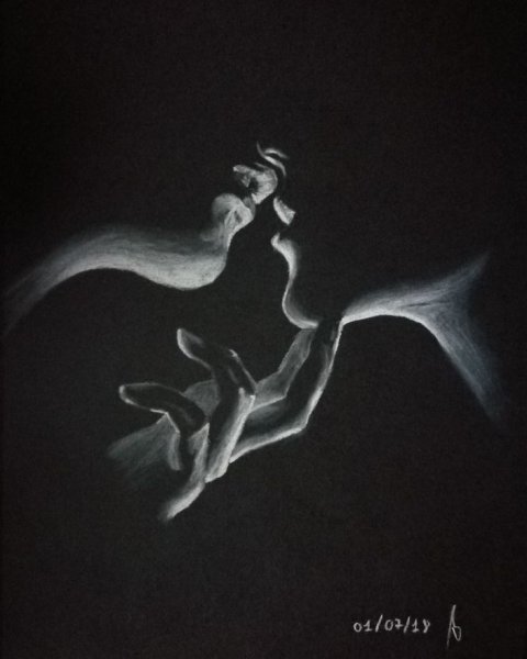 Картины пастелью на черном фоне