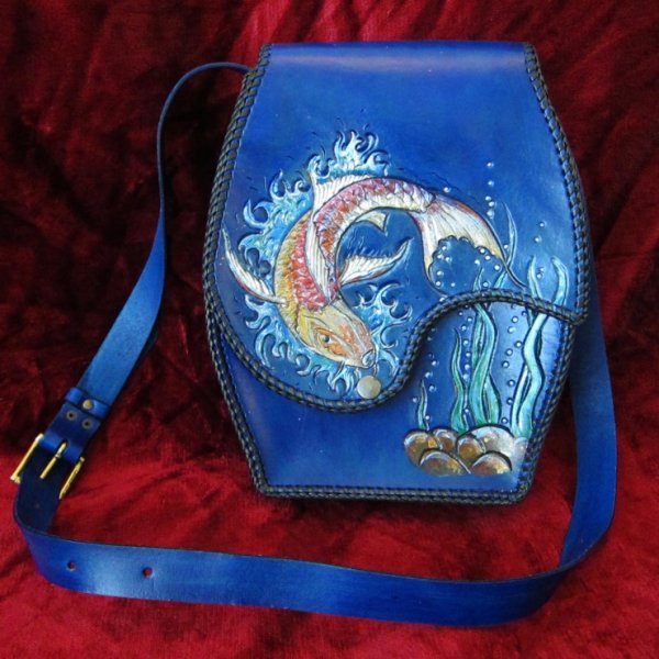 Точечная роспись сумки из кожзама