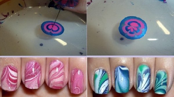 Разводы на ногтях пошагово