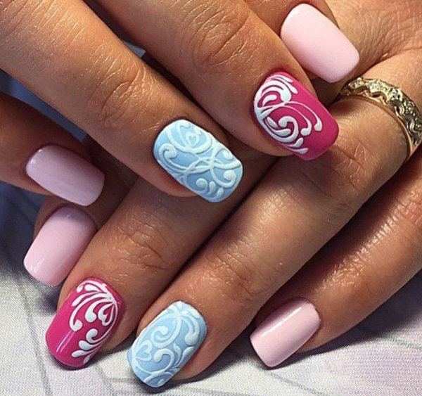 Маникюр выпуклый рисунок