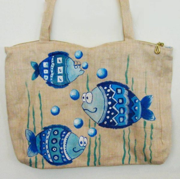 Роспись сумок акриловыми красками