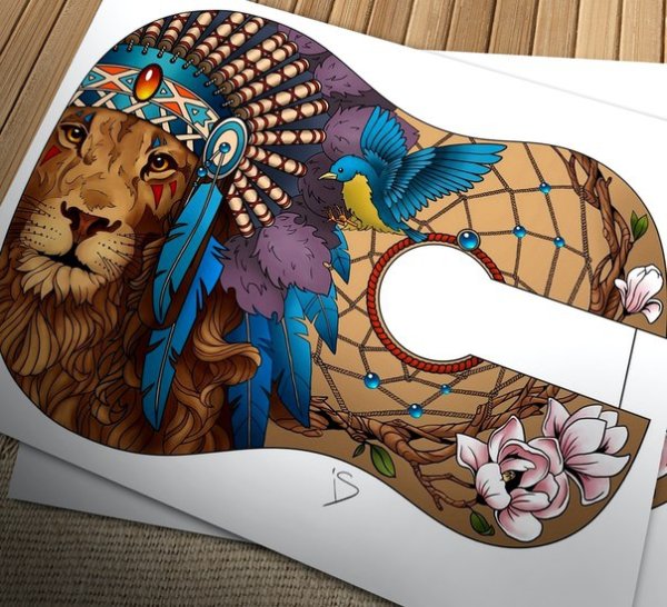 Роспись гитары эскизы