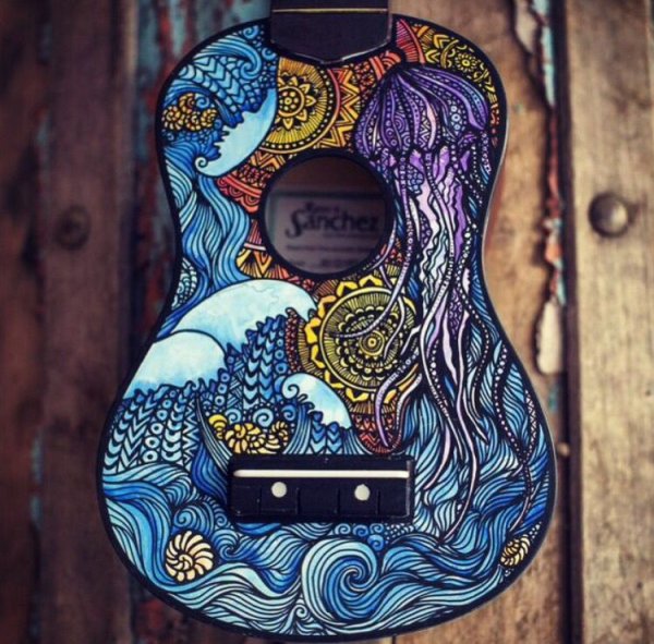 Расписать гитару акрилом