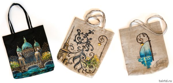 Роспись сумок акриловыми красками