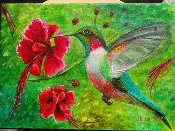Колибри пастелью