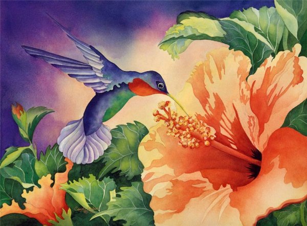 Живопись цветов и птиц