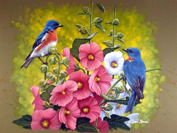 Живопись цветов и птиц